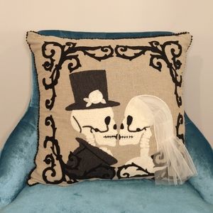 Skull Accent Pillow bride and groom